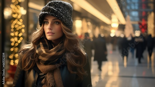 Luxury Woman on a Lavish Shopping Spree, Exploring the Latest in Seasonal Fashion - Chic Winter Retail Therapy