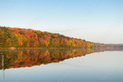 Fototapeta Naklejka Na Ścianę i Meble -  Autumn color by a lake