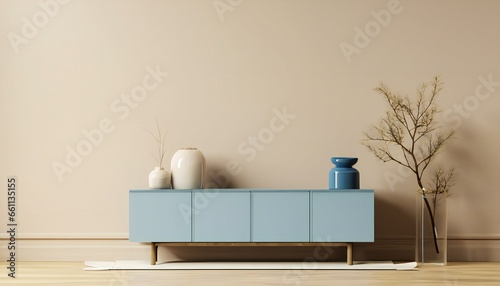 plant pot on the table with wall. copy space for text.