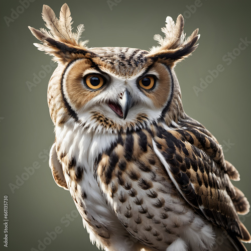 Owl on a light background © Артём Помельников