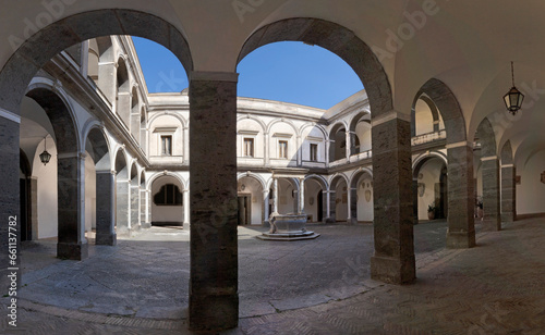 NAPLES, ITALY - APRIL 21, 2023: The atrium of church Certosa di San Martino