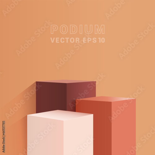 Pedestal podiumfor product display stand empty space stage studio background.EPS vector