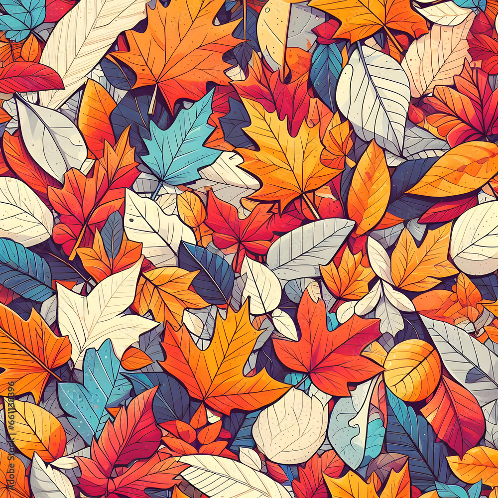 Seamless pattern with autumn leaves. Colourful vector background Seamless pattern with autumn leaves. Colourful vector background