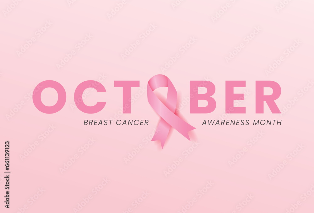 flat breast cancer awareness month with ribbon flat breast cancer awareness month with ribbon