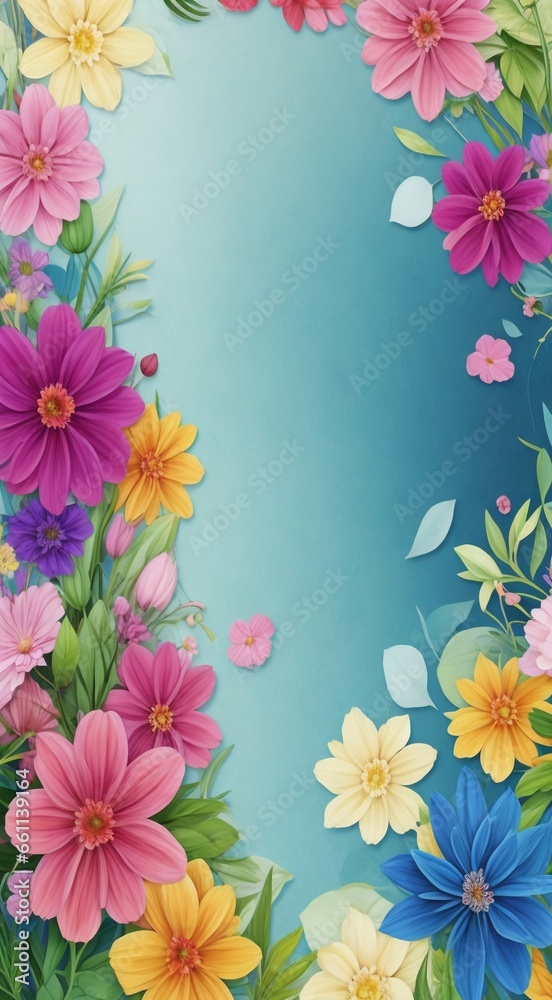 frame of flowers, flowers frame, frame of flowers and leaves, graphic designed flowers frame, frame with background
