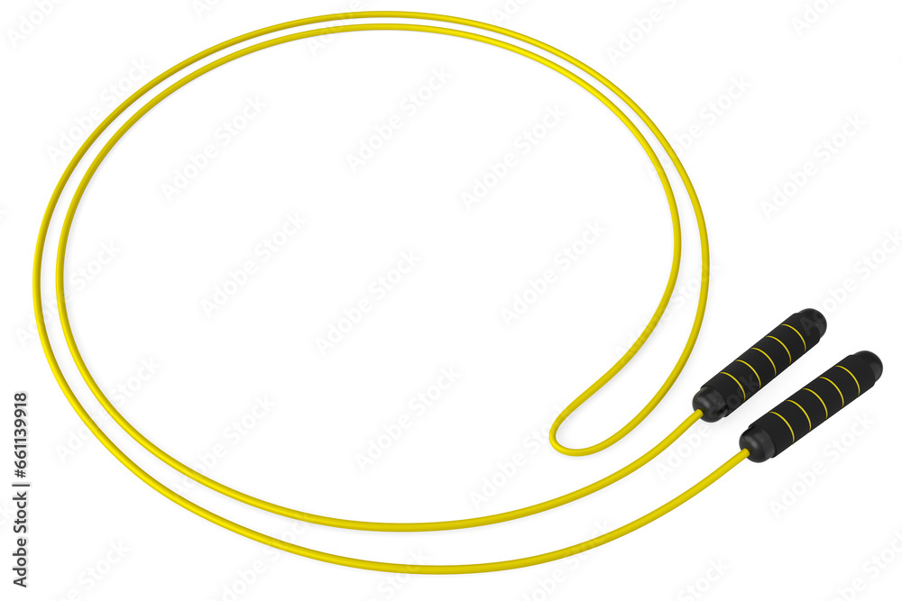 Obraz premium Yellow skipping rope or jumping rope isolated on white background.