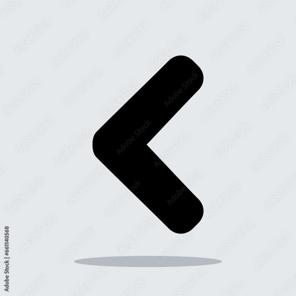 Left arrow icon vector. Prev icon sign symbol vector. Left arrow vector icon illustration isolated on gray background Left arrow icon vector. Prev icon sign symbol vector. Left arrow vector icon illustration isolated on gray background