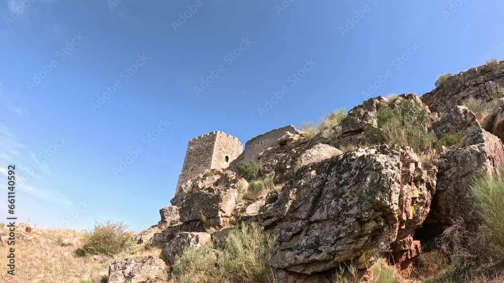several rocks behind the medieval castle of Algoso, Campo de Viboras e Uva, municipality of Vimioso, district of Bragança, Portugal several rocks behind the medieval castle of Algoso, Campo de Viboras e Uva, municipality of Vimioso, district of Bragança, Portugal