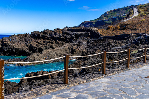 Rocky coast of El Sauzal in Tenerife in Spain landscape of the Canary Islands photo