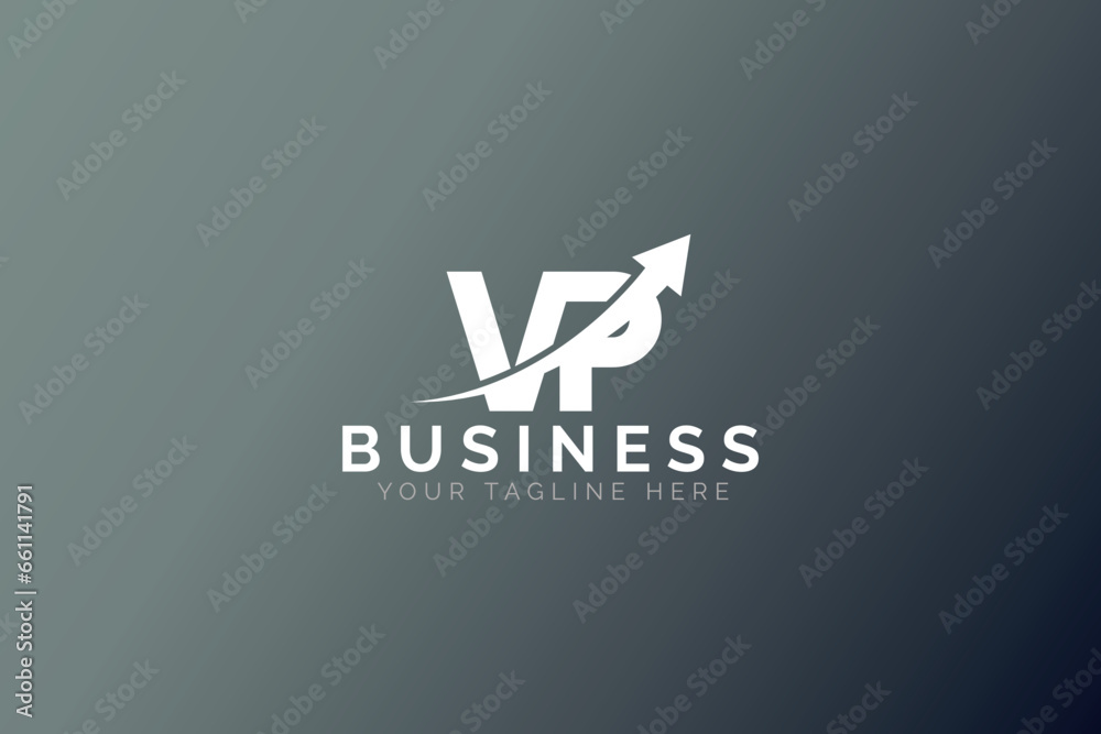 Abstract Business Arrow And Letter V P Logo Template - obrazy, fototapety, plakaty 