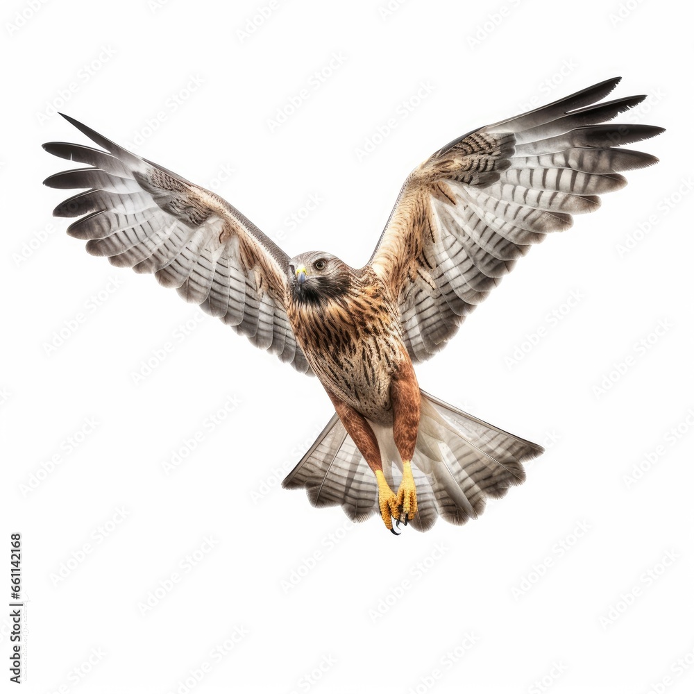 Northern harrier bird isolated on white background. Northern harrier bird isolated on white background.