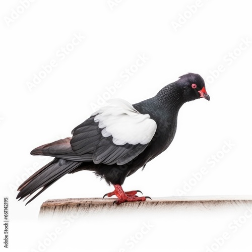 Pigeon guillemot bird isolated on white background.