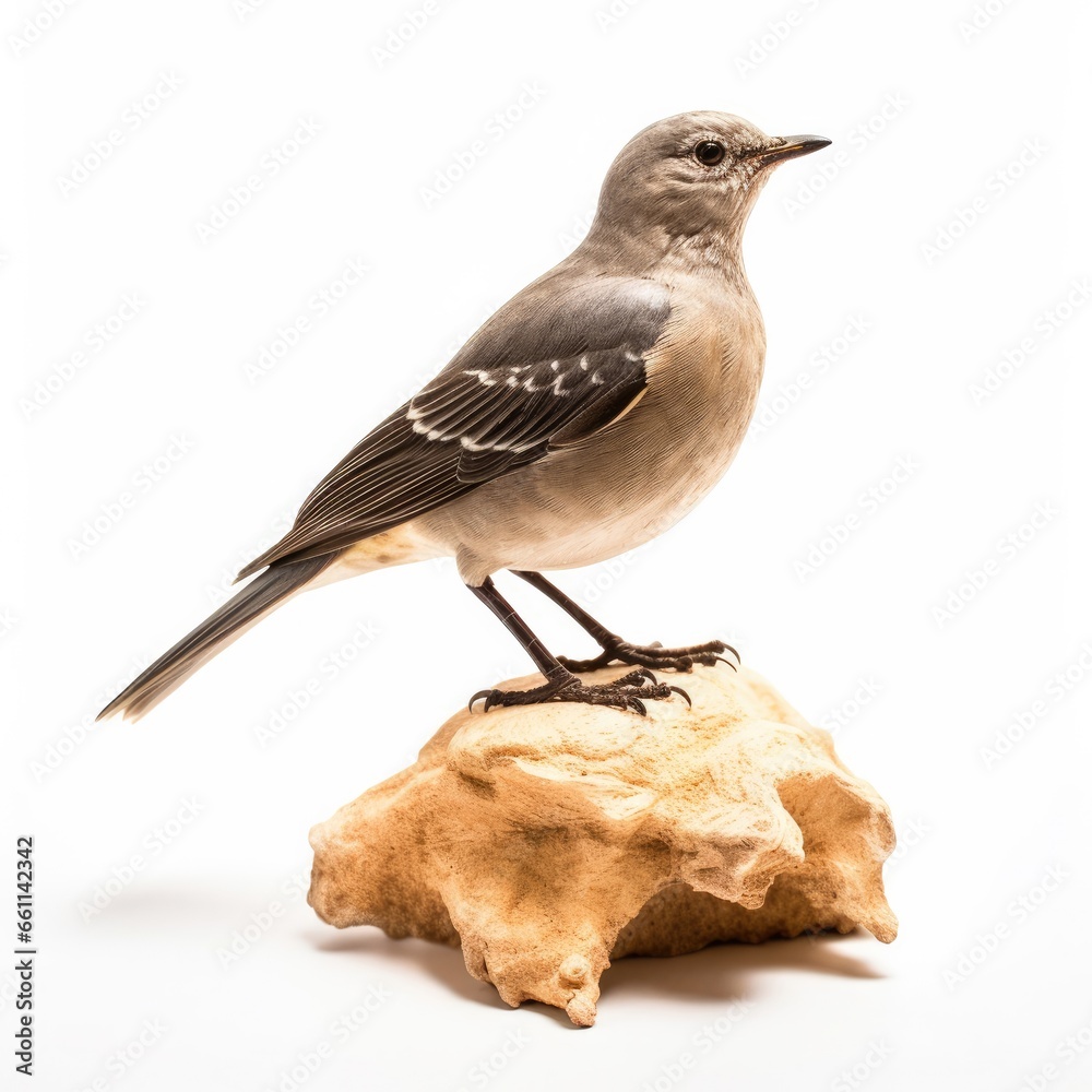 Fototapeta premium Townsends solitaire bird isolated on white background.