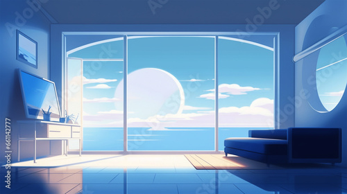 House Interior Illustration. Generative AI
