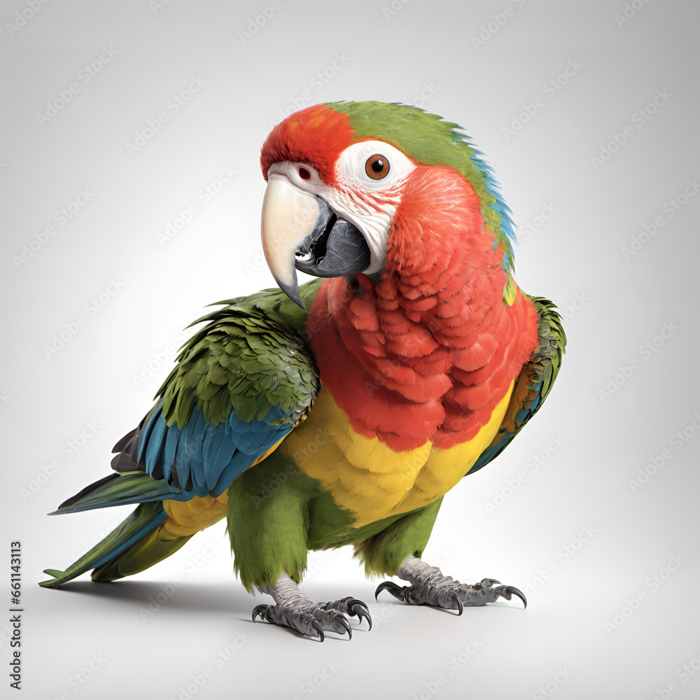 Fototapeta premium Parrot ara on a light background