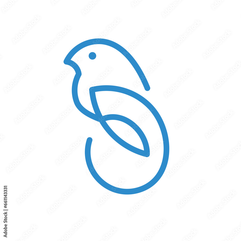 Bird Logo Abstract Lineart Outline Design Vector Template Bird Logo Abstract Lineart Outline Design Vector Template
