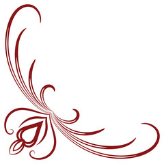 Red corner, vintage baroque, retro style decoration, acanthus. Filigree decorative design elements You can use it for wedding decoration of greeting cards and laser cutting.
