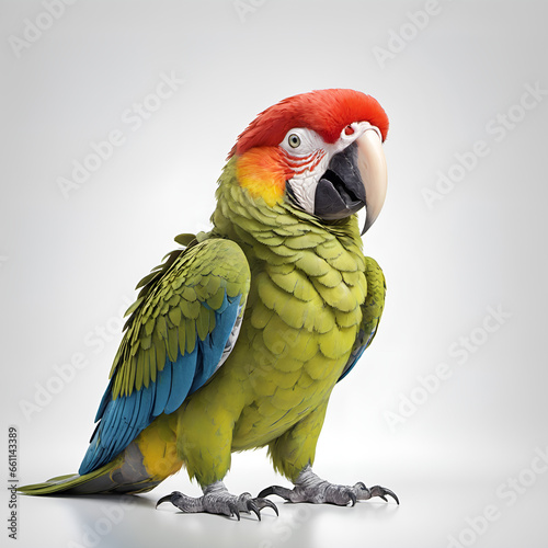 Parrot ara on a light background