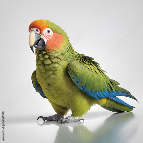 Parrot ara on a light background