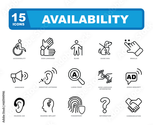 Availability and Disability icon set.