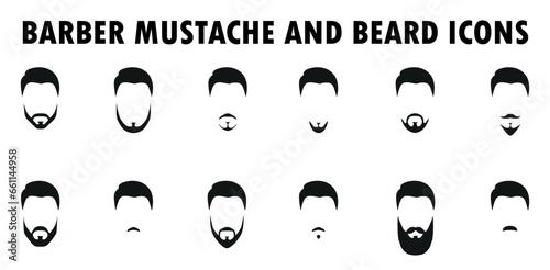Barber Mustache and Beard icons