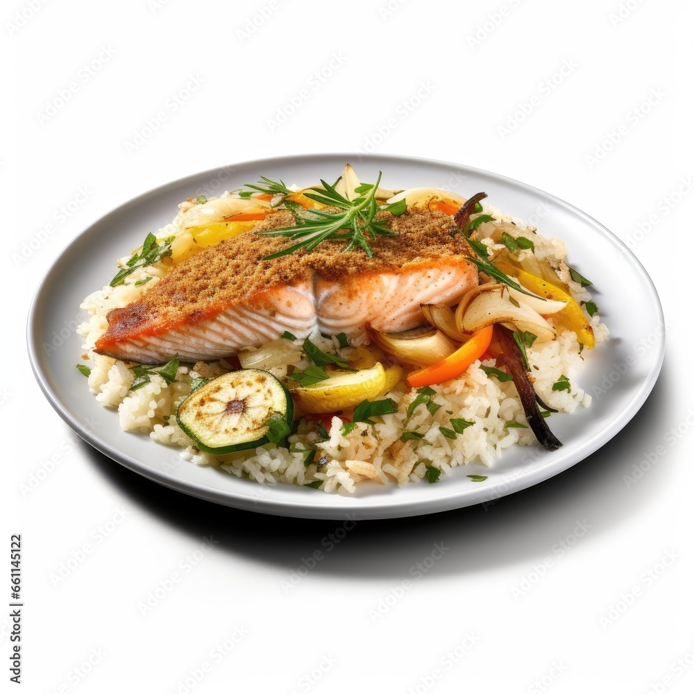 Baked Salmon w Rice Baked Salmon w Rice
