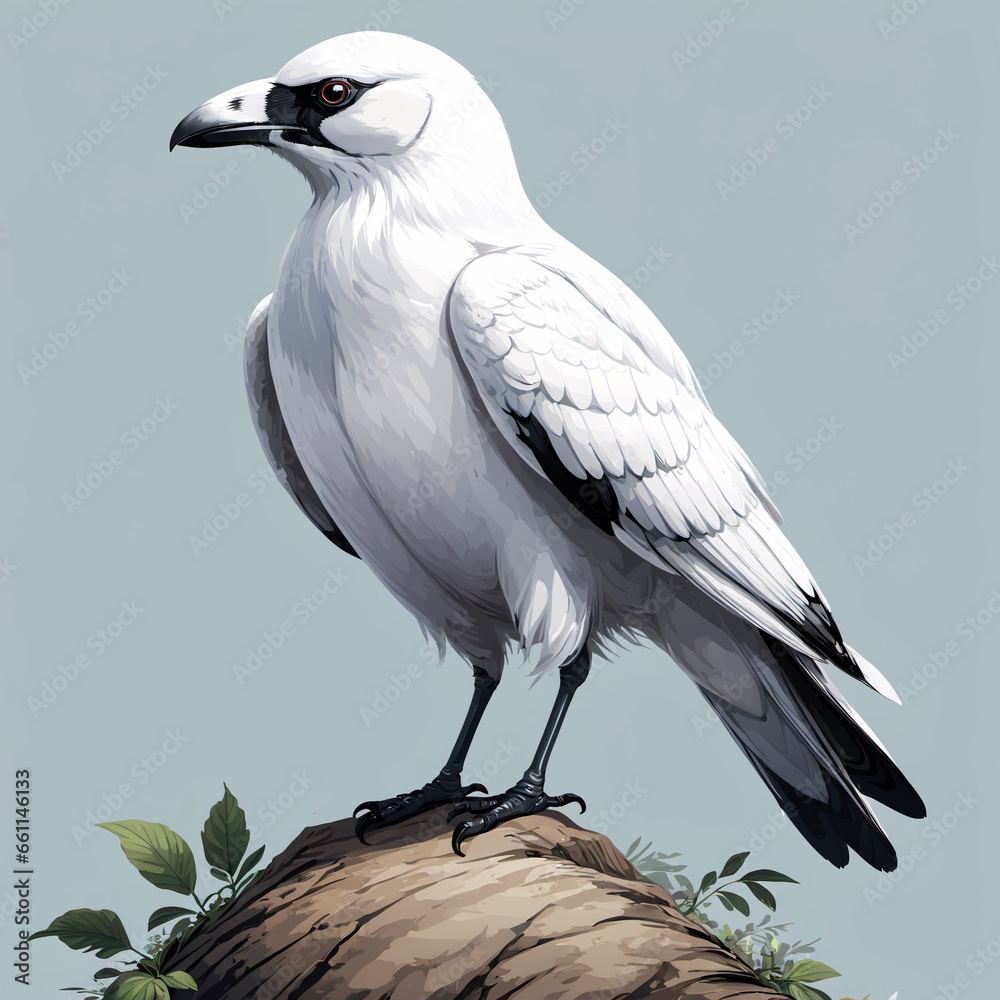 Fototapeta premium White crow on a light background