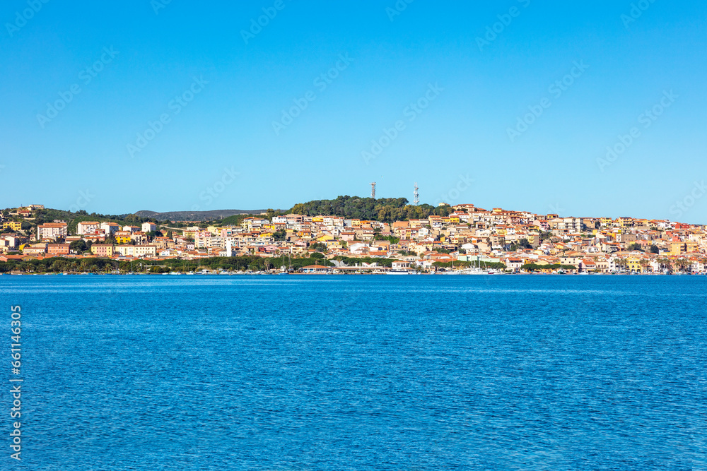 view of the town of Sant'Antioco, Sardinia, Italy