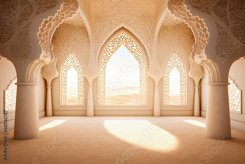 Papier peint A room decorated with intricate arabic patterns on the walls and ceiling