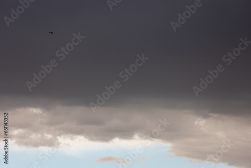 Plane Flying Through Rain Storm in Denver Coloradp