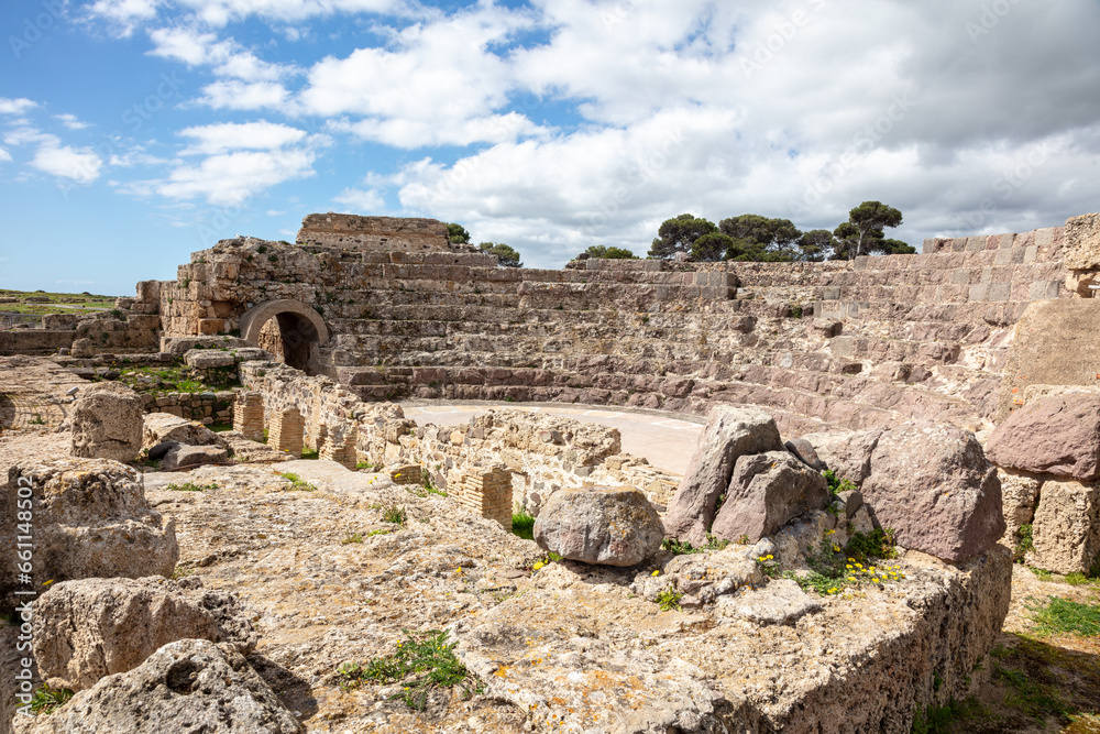 Ruins of Roman civilization, Nora, Sardinia, Italy