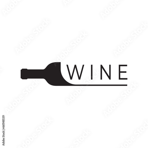 Wine logo with wine glasses and bottles.for night clubs,bars,cafe and wine shops.