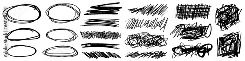 Charcoal marker grunge rough underline handrawn brushstrokes. Bold charcoal freehand stripes and paint shapes. Crayon or marker doodle scribbles. Vector illustration of horizontal emphasis, scrawl.	
 photo