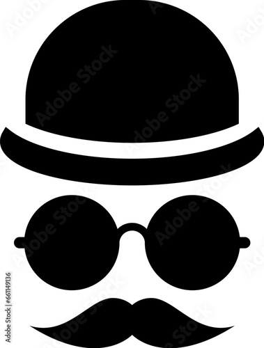Retro man with black glasses vector cartoon