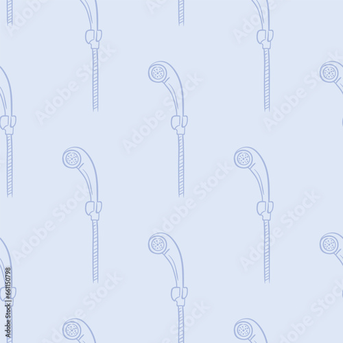 Seamless vector hand drawn pattern with shower