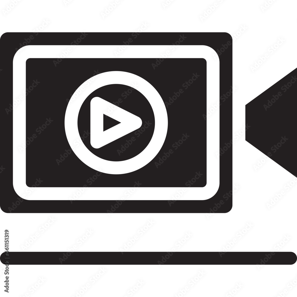 Video camera icon flat vector illustration Video camera icon flat vector illustration