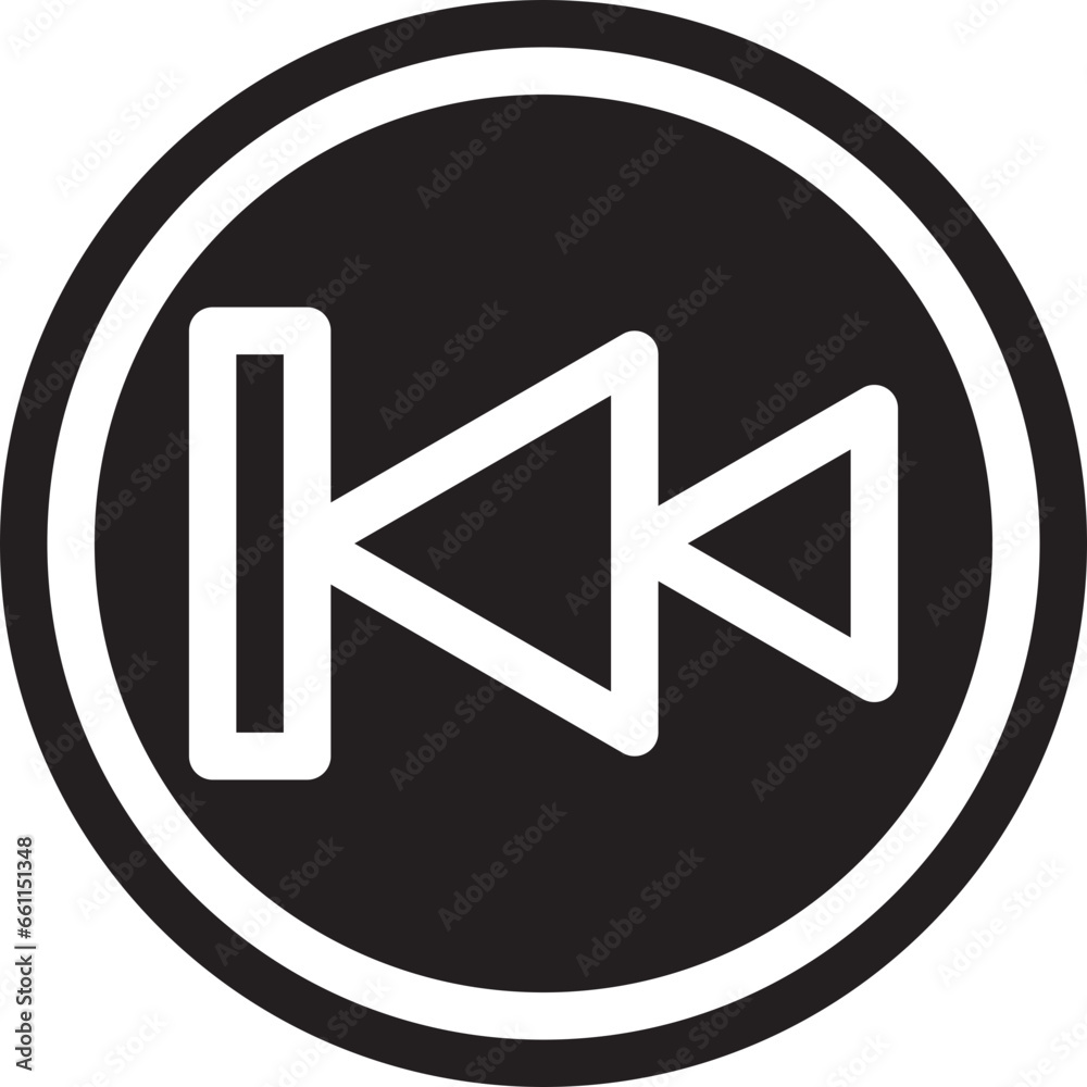 Backword icon flat vector illustration Backword icon flat vector illustration