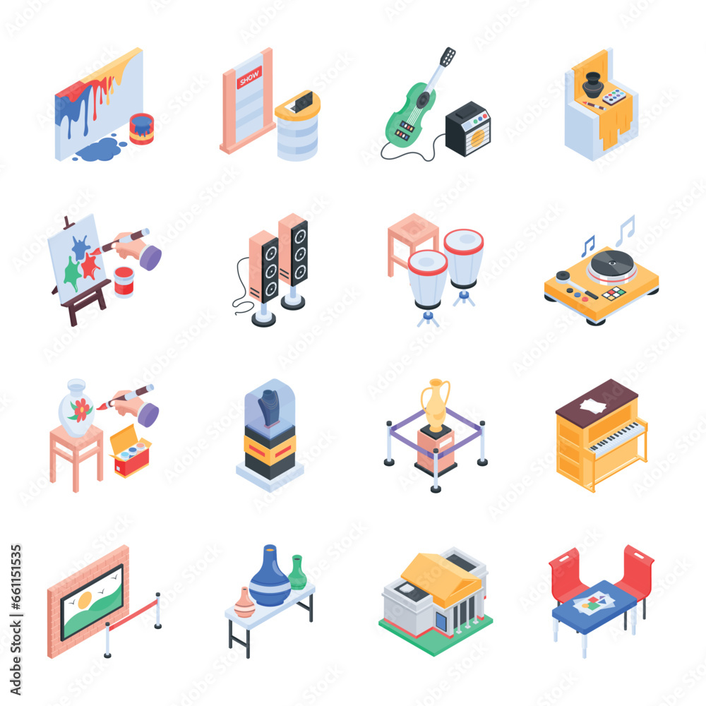 Modern Set of Isometric Style Art Studio Icons
Modern Set of Isometric Style Art Studio Icons