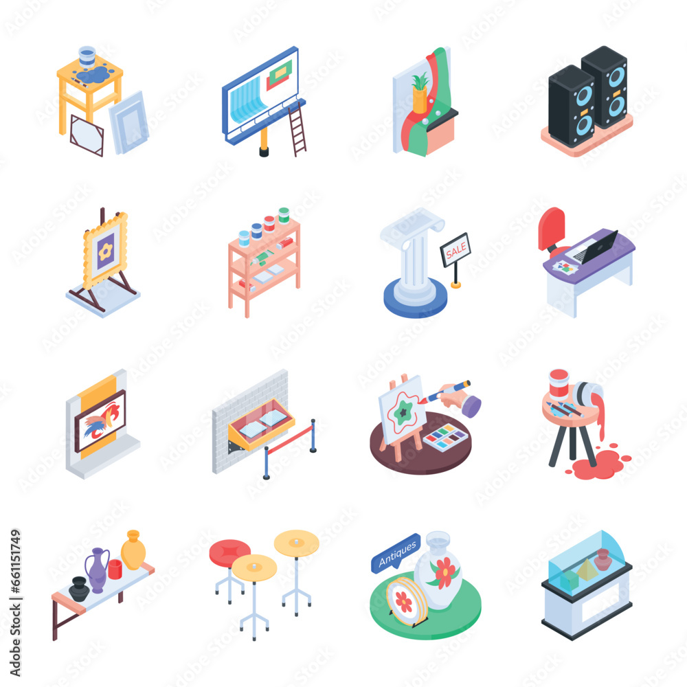 Collection of Isometric Museum and Studio Icons
Collection of Isometric Museum and Studio Icons