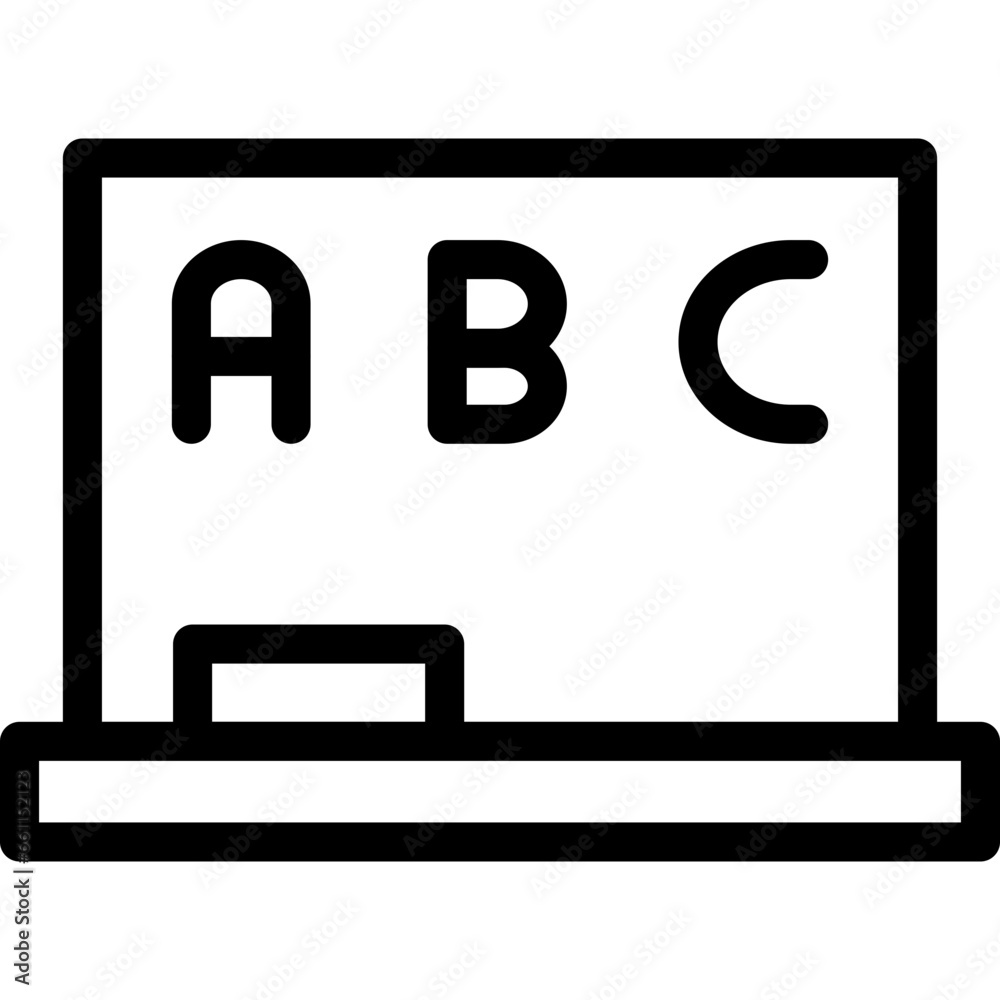 Chalk board icon flat vector illustration Chalk board icon flat vector illustration