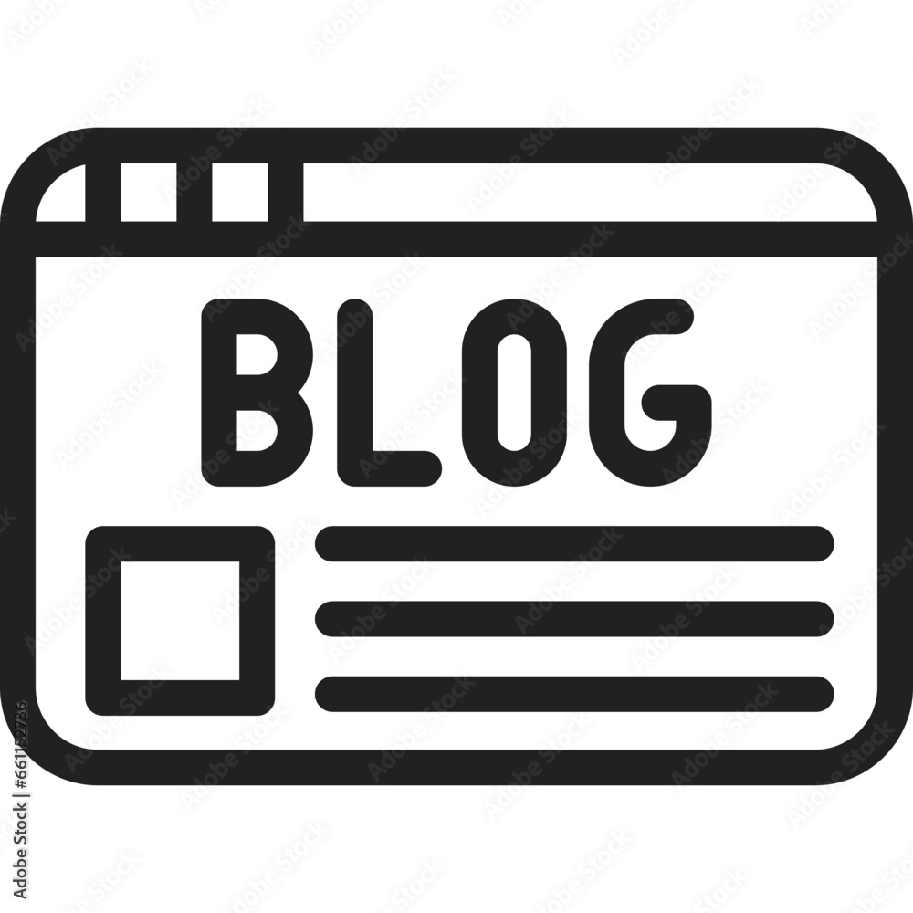 Blog icon flat vector illustration Blog icon flat vector illustration