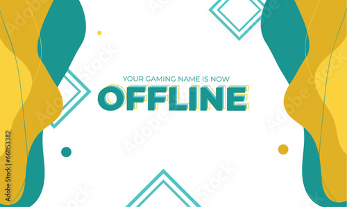 twitch banner with memphis background template vector design ill