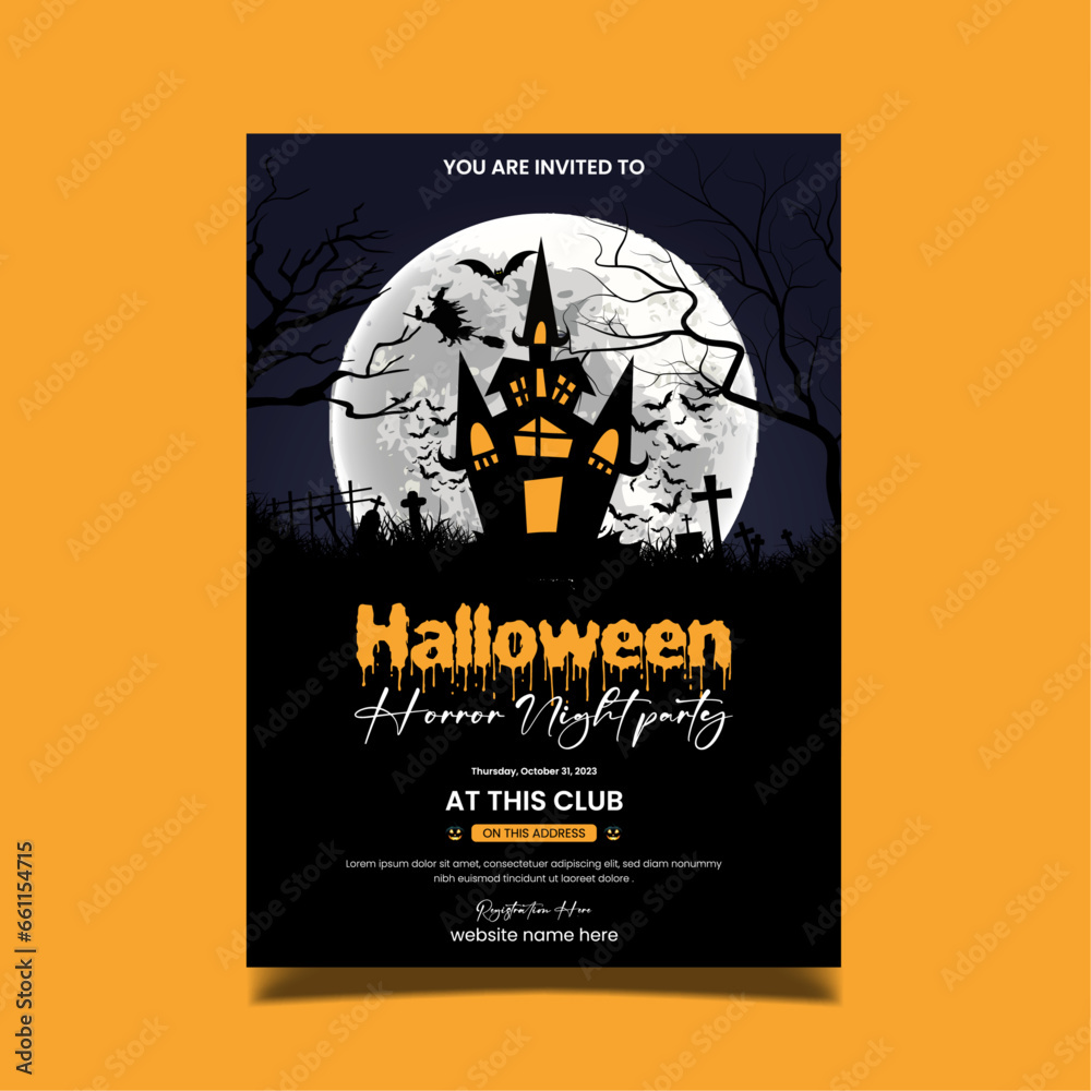Halloween horror night party flyer