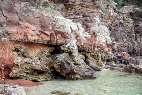 beautiful bay in italy, sardinia, beautiful red rocks © marcinmaslowski