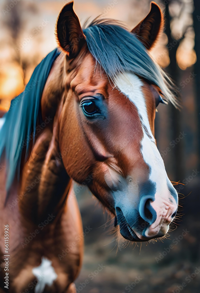 Obraz premium portrait of a horse head. generative ai