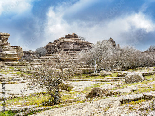 Limestone landscape in Torcal de Antequera, Spain