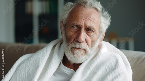 Old man living in a nursing home