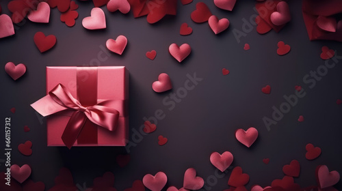 Valentine, day red gift box