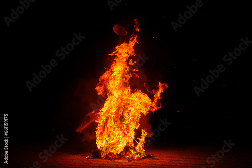 Bonfire with high flames photo