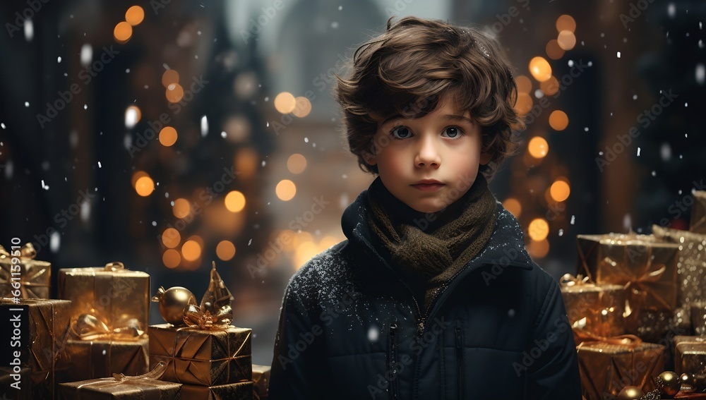 A child and Christmas presents A child and Christmas presents